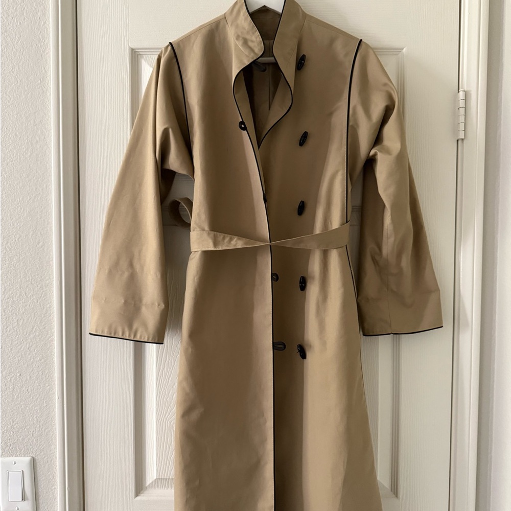 Classic Tan Double-Breasted Women's Coat